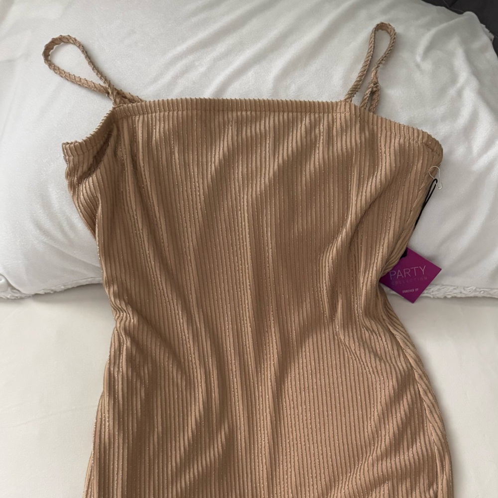 Tan Ribbed Dress